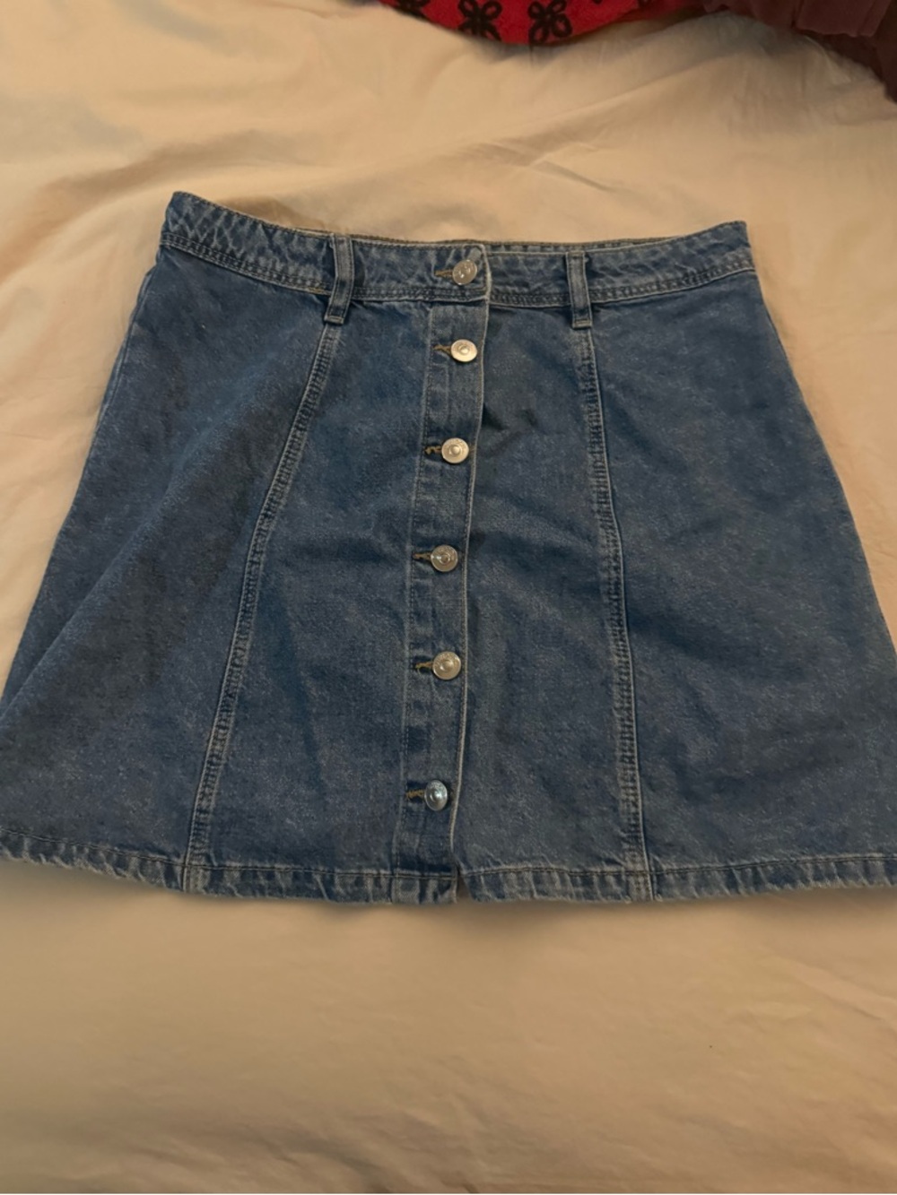 Divided Light Blue Denim A-Line Mini Skirt